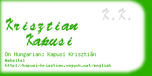 krisztian kapusi business card