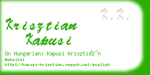 krisztian kapusi business card